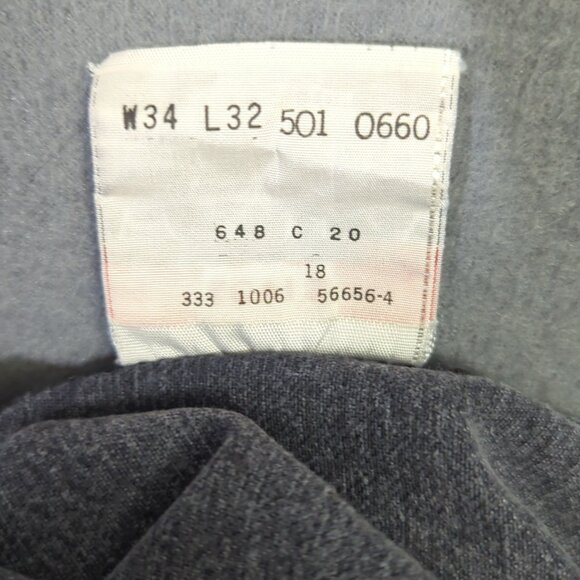 Levi's Jeans Mens 34x32 Fits 30x29 Black 501 Straight Button Fly Classic Fit Y2K - Picture 11 of 12